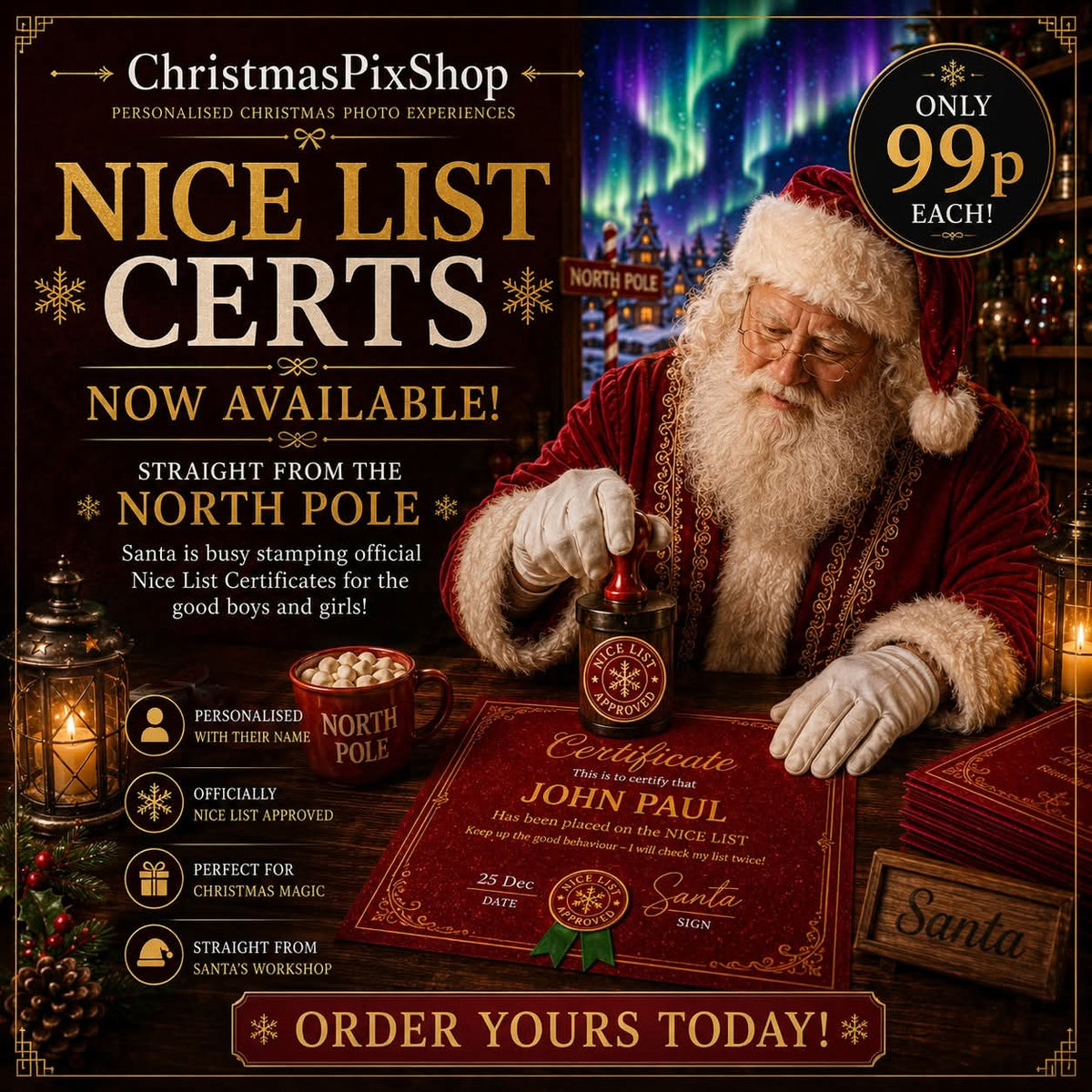 NICE LIST CERTIFICATES | HIGH QUALITY IMAGE | 99p! Was £4̶.9̶9̶! ⭐⭐⭐⭐⭐